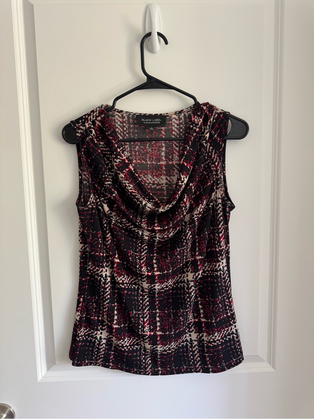 Black Label Black, Burgundy & Cream Cowl Neck Sleeveless Top